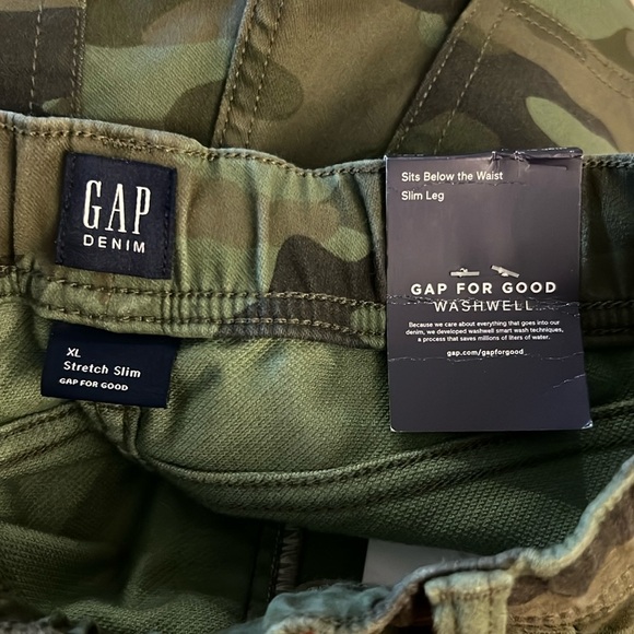 (12) GAP Denim Camo Stretch Slip-on Slim Leg Sits Below Waist Cozy washwell - Picture 6 of 10